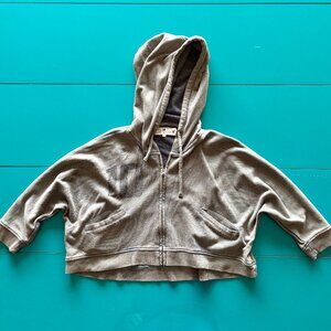 Vintage Havana Women's Grey Cropped Hoodie Size Large